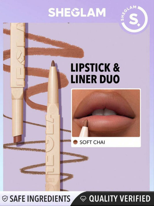 Lipstick & Liner Duo - Soft chai